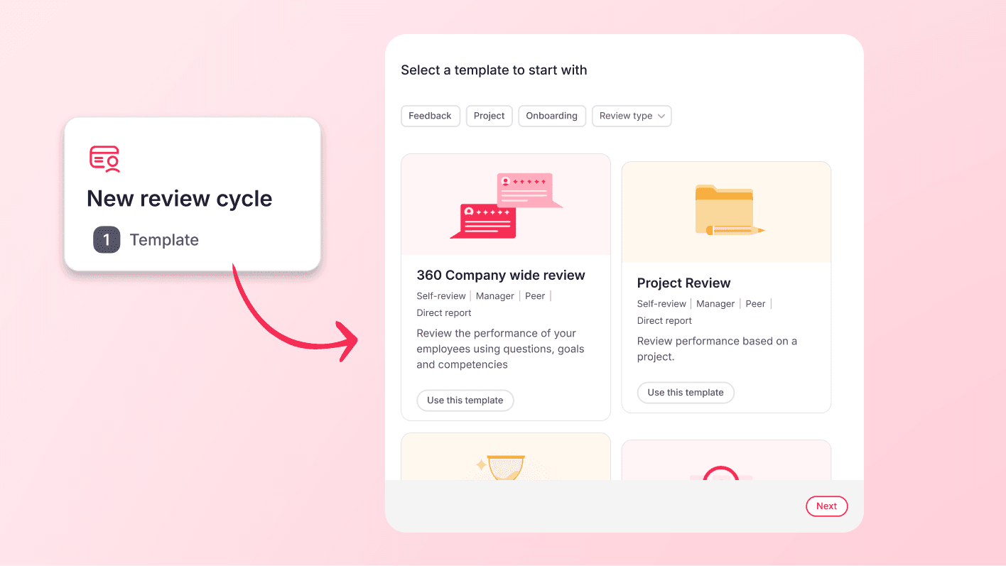 Speed up performance reviews with templates