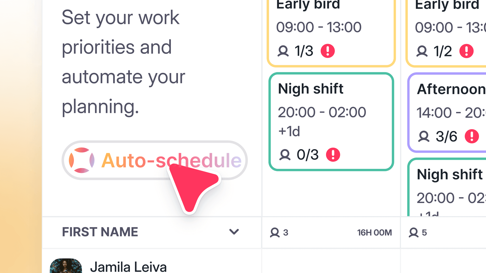 Schedule shifts effortlessly with AI