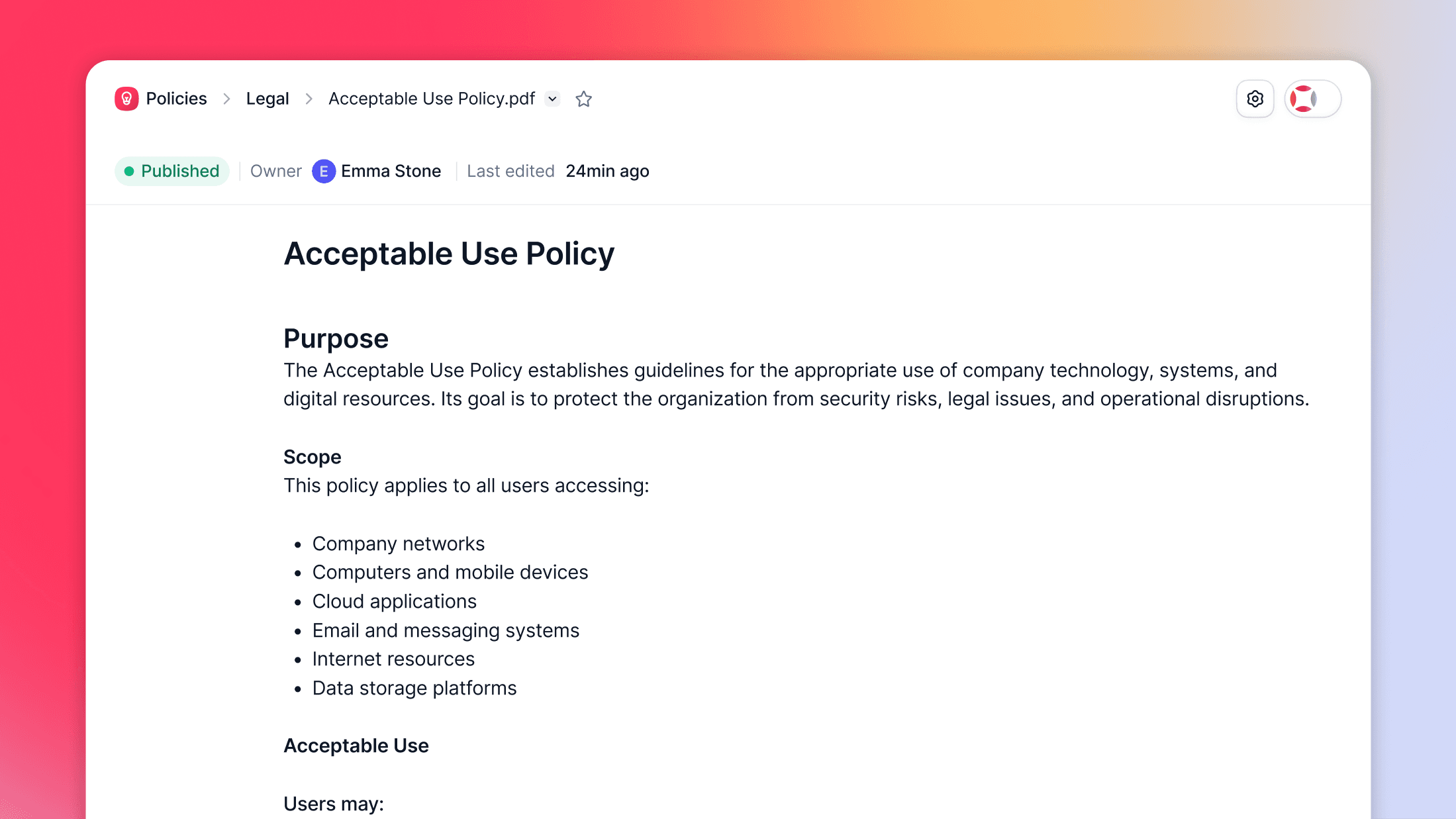 Organise policies in one smart hub 