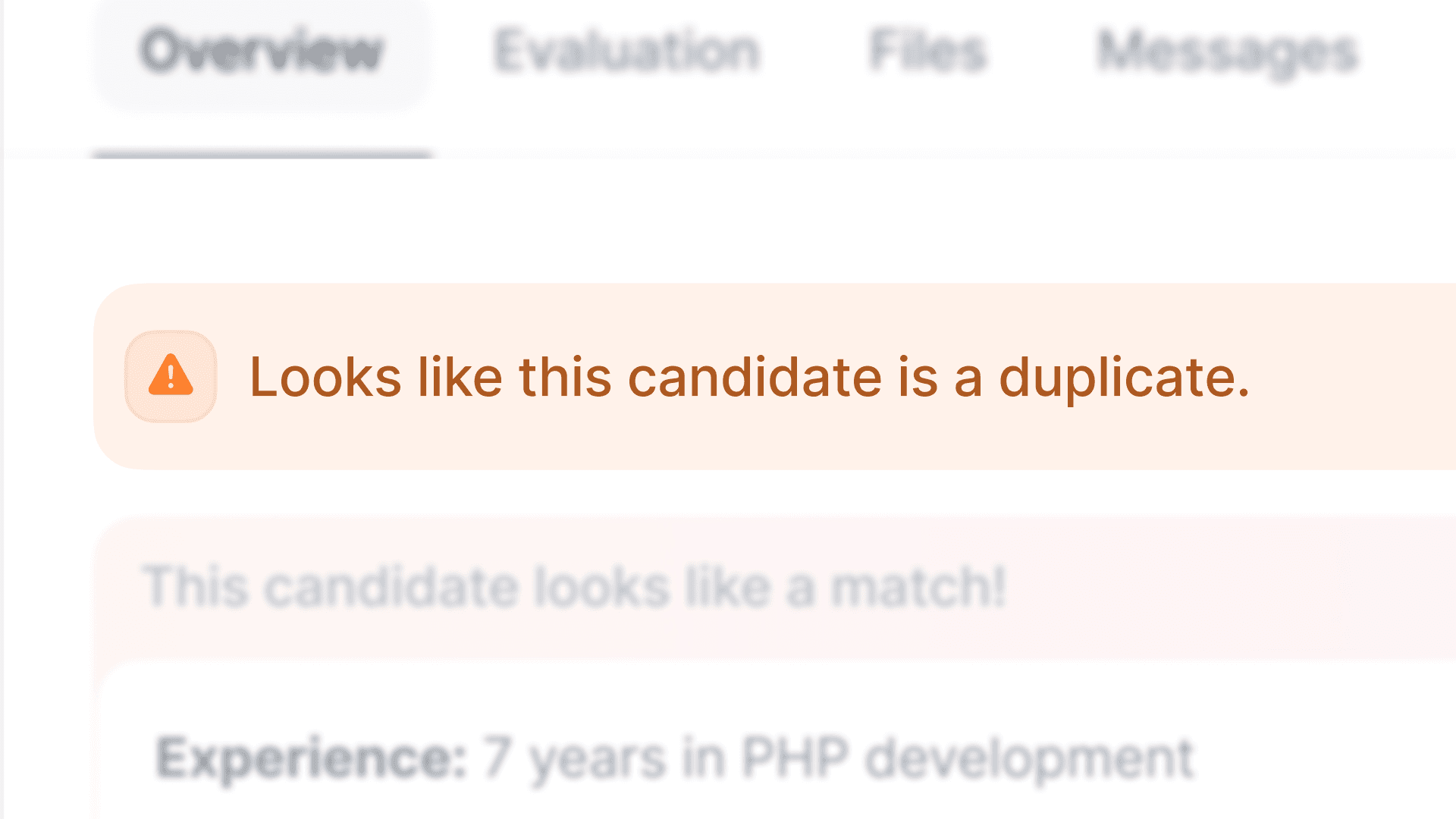 Identify duplicate candidates before you start screening