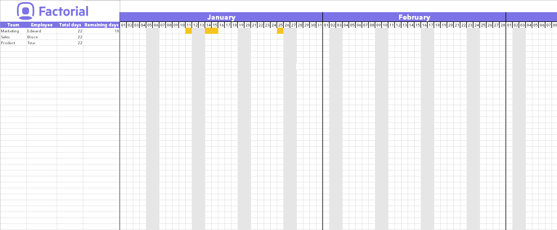 Managing Holidays And Time Off Requests With Free Excel Template 2021