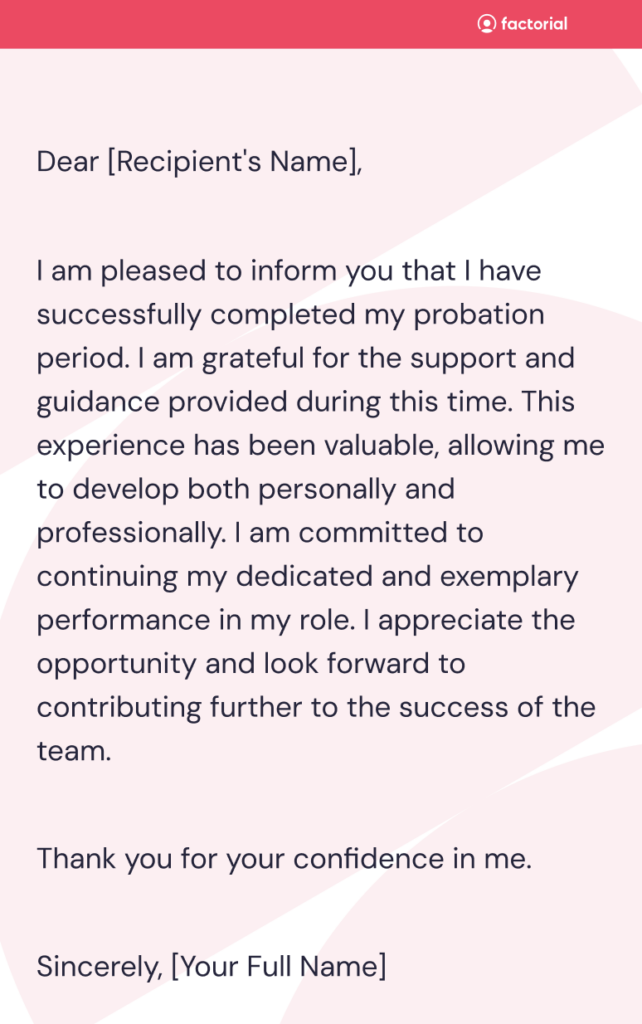 Probationary Period Template Example for UK employers