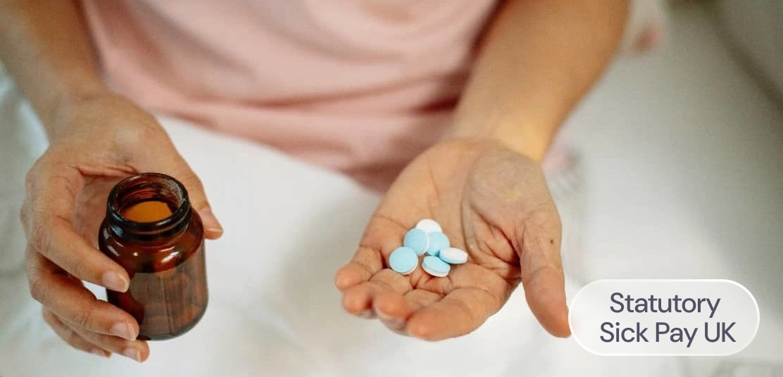 A close up of someone measuring medicine, with the label: Statutory Sick Pay UK