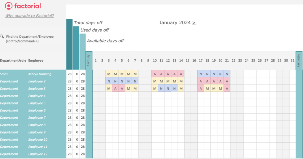 Get your free Rota shift management template