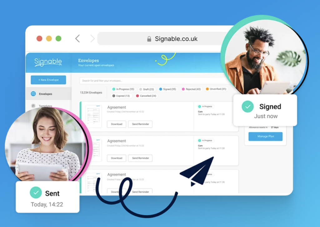 Signable esignature