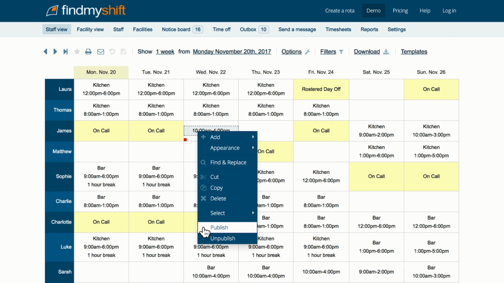 findmyshift rota