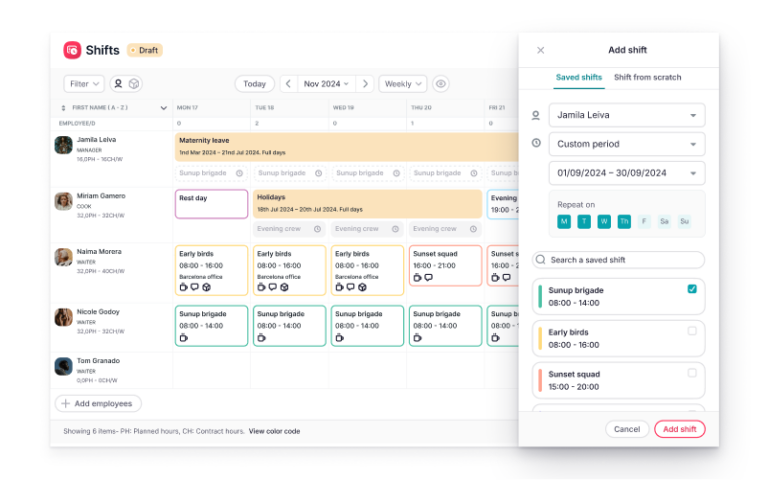Top 11 Rota Management Software of 2025 | Factorial