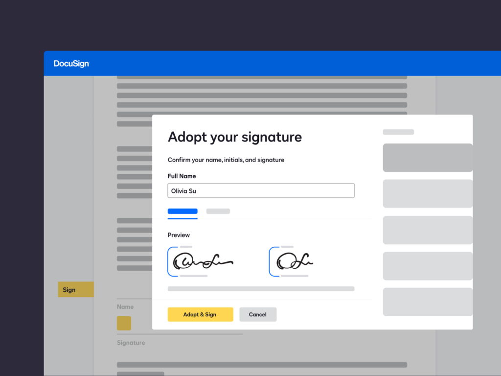 Docusign e-signature