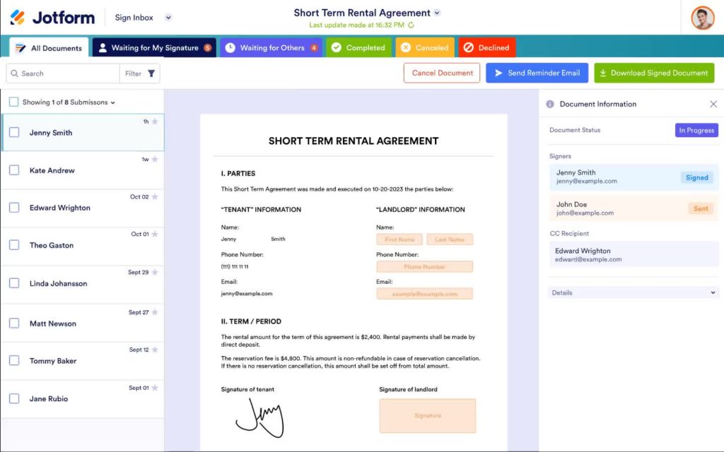 Jotform sign 