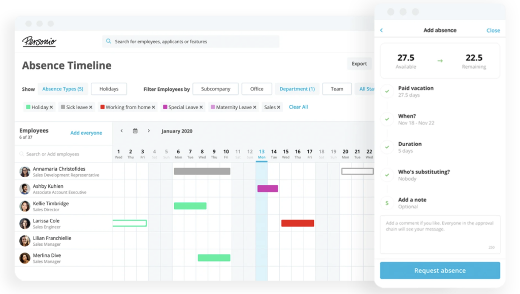 Personio leave management