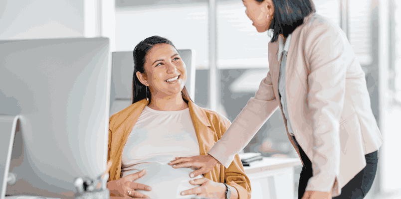 pregnancy women going to maternity leave from work