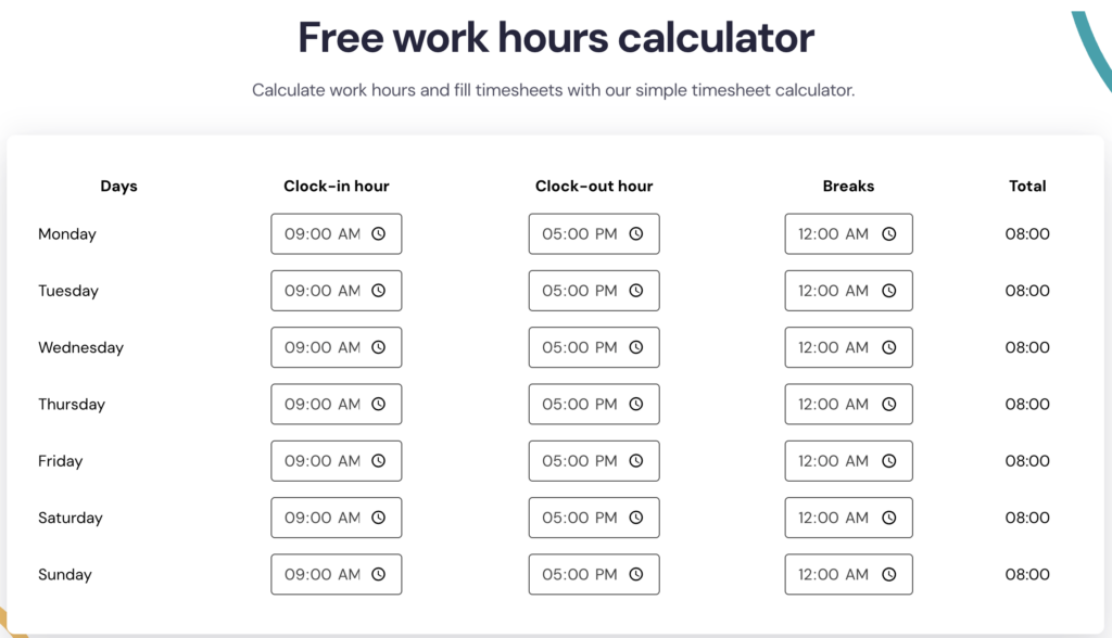 Calculate and track your team's full time hours to properly forecast. 