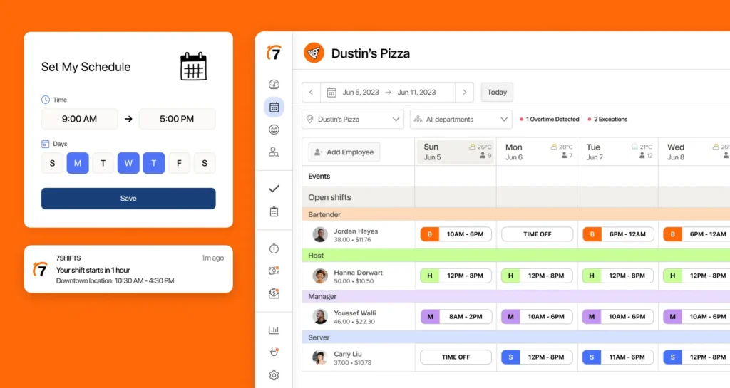 7shifts is a top hospitality scheduling software
