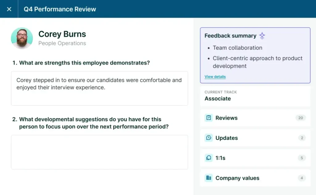 Lattice is a top choice for performance management software for hospitality employers