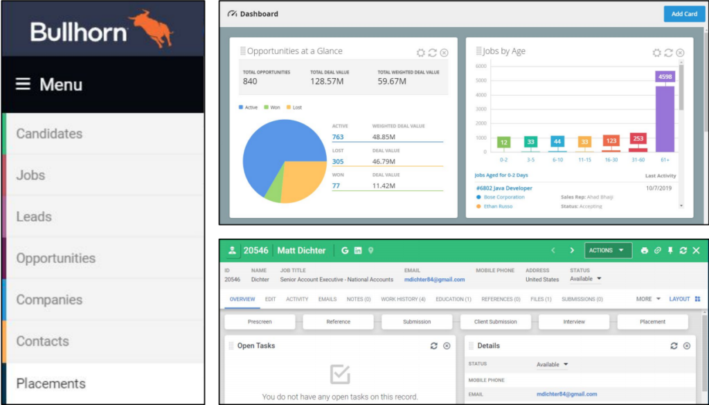 Bullhorn construction recruitment software