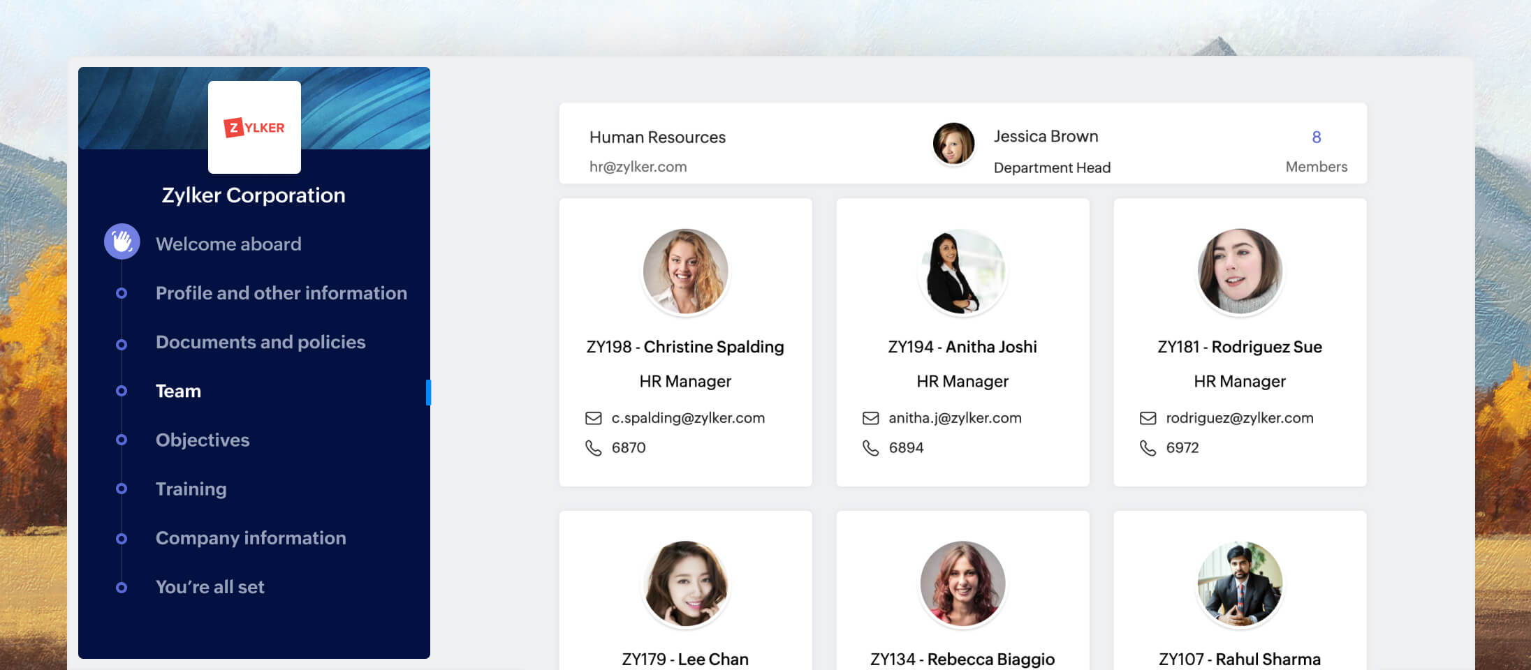 zoho people employee onboarding