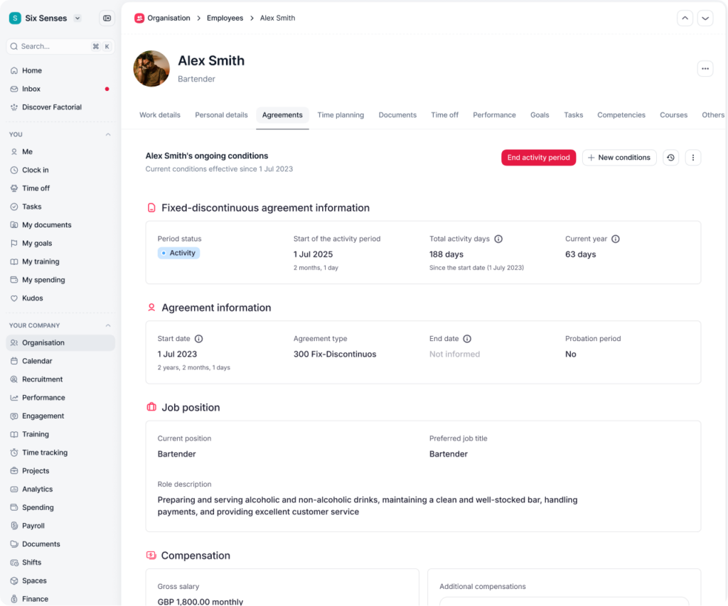A factorial onboarding screen
