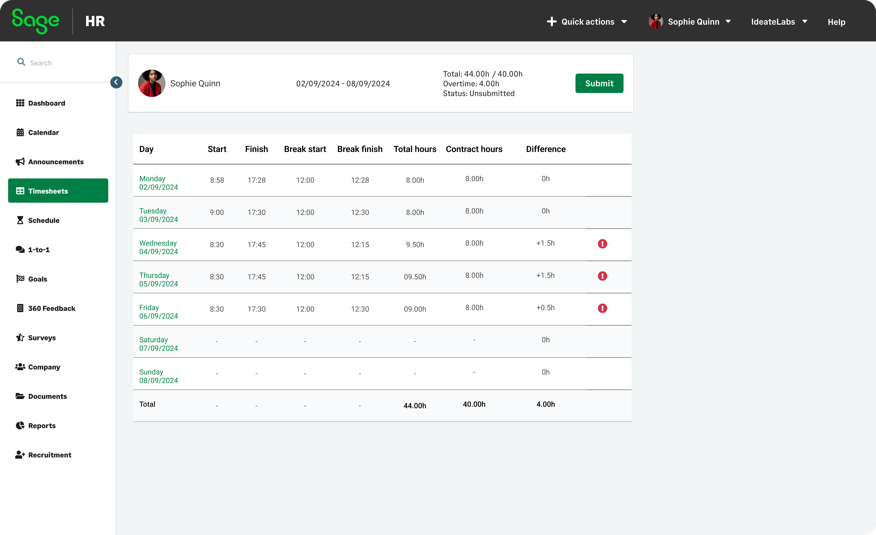 sage hr employee management app