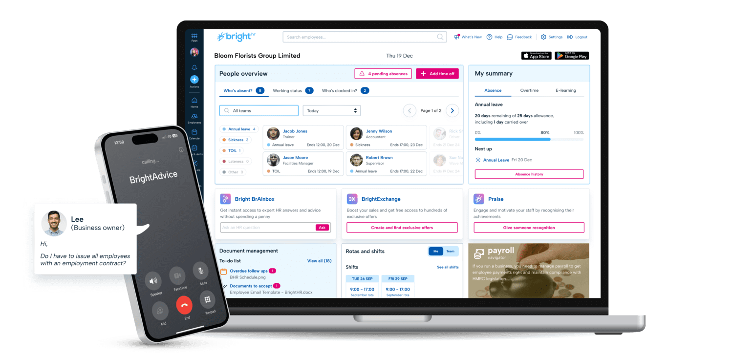 brighthr dashboard