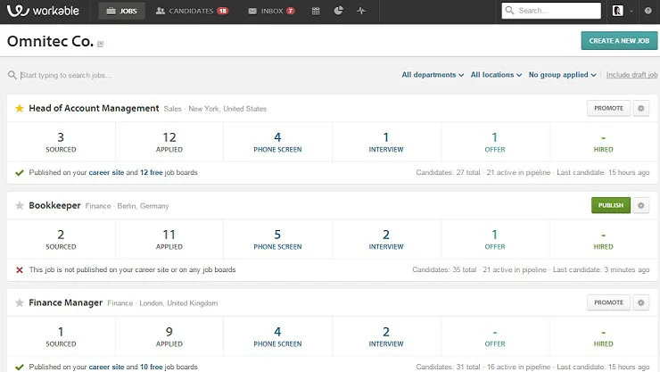 workable recruitment dashboard
