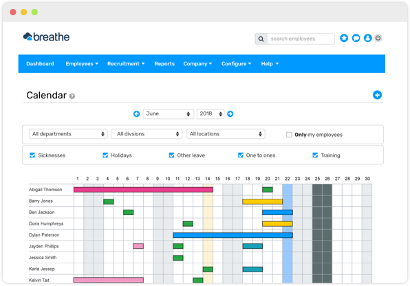 breathe hr dashboard