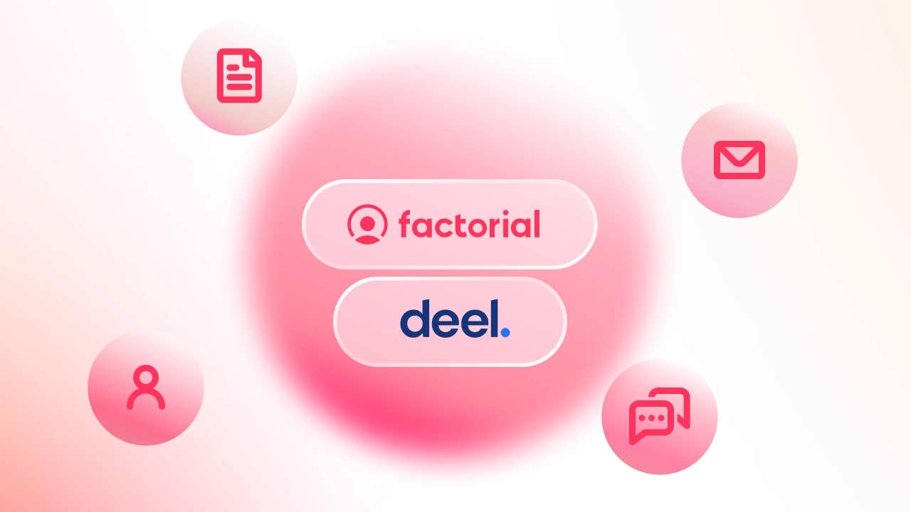 A graphic with Factorial and Deel on it